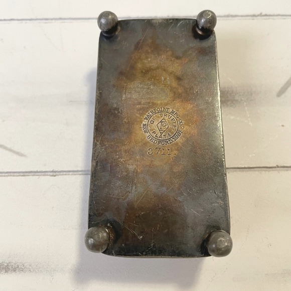 Antique Fairpoint Silverplate Hairpin Trinket Box Victorian Edwardian Vanity - Picture 3 of 13